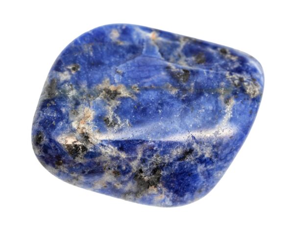 polished Sodalite gemstone isolated on white